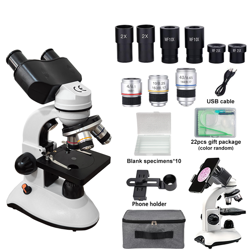 Microscope Compound 40X - مجهر مركب ثنائي العينية للطلاب، مجهر