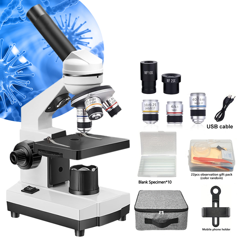 Microscope Compound 40X - مجهر مركب بصري بيولوجي محمول، مجهر
