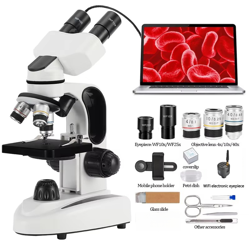 مجهر مركب ثنائي العدسة بتكبير  - مراجعة Microscope Compound 40X وسعره