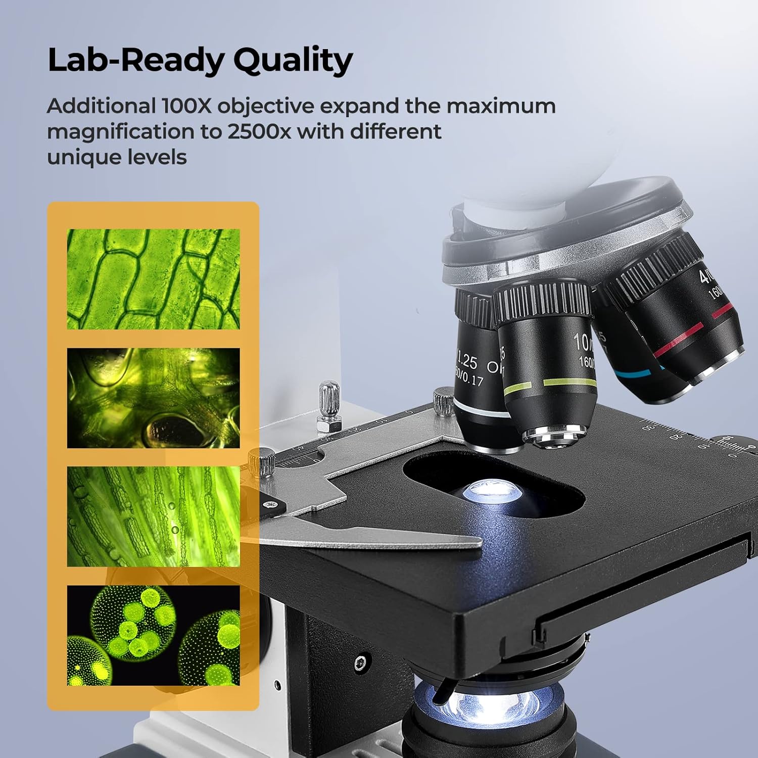 مجهر مركب ثلاثي العينية بتكبير - مراجعة Microscope Compound 40X وسعره